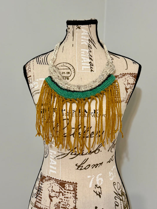 Golden Nomad - - Hand Knitted Neck Piece