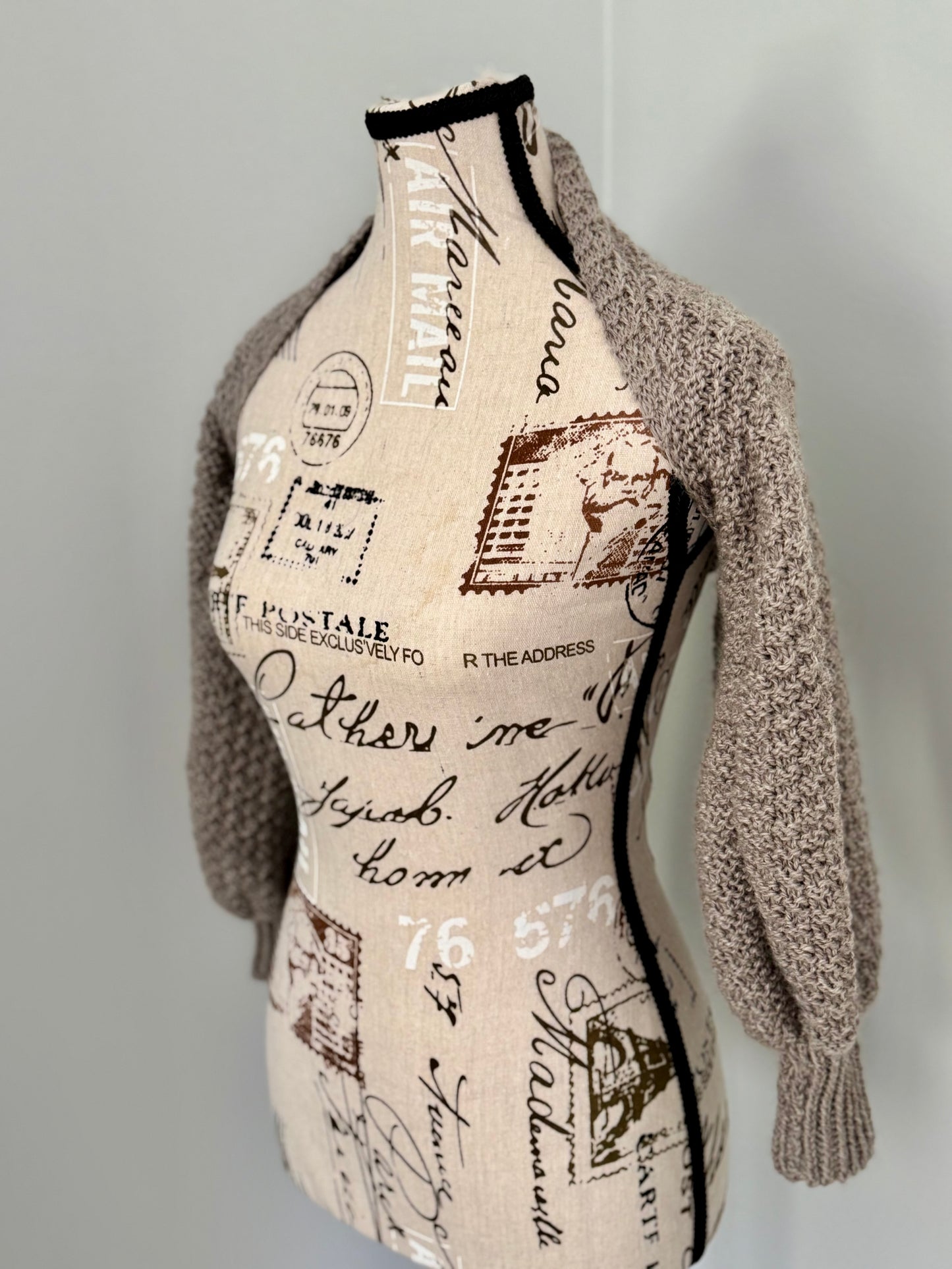 Apres Battle Cozy - Hand-Knitted Double Moss Stitch Shrug