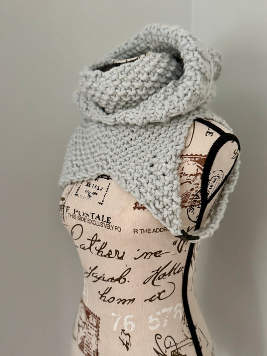 Matrix Cowl - Hand-Knitted Hooded Cowl Vest  - Ready to Ship